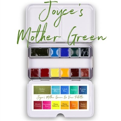 Artist Joyce Hicks Mother Green watercolor palette with Da Vinci Paint