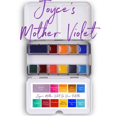 Artist Joyce Hicks Mother Violet watercolor palette with Da Vinci Paint