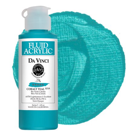 Da Vinci Cobalt Teal Artist Fluid Acrylic Paint