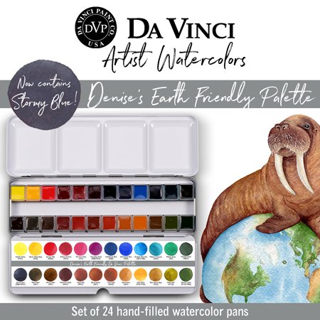 Artist Denise Soden Earth Friendly Da Vinci 24-Color Watercolor Palette