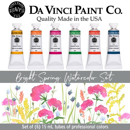 Da Vinci Paints 6-Color Bright Spring Watercolor Set