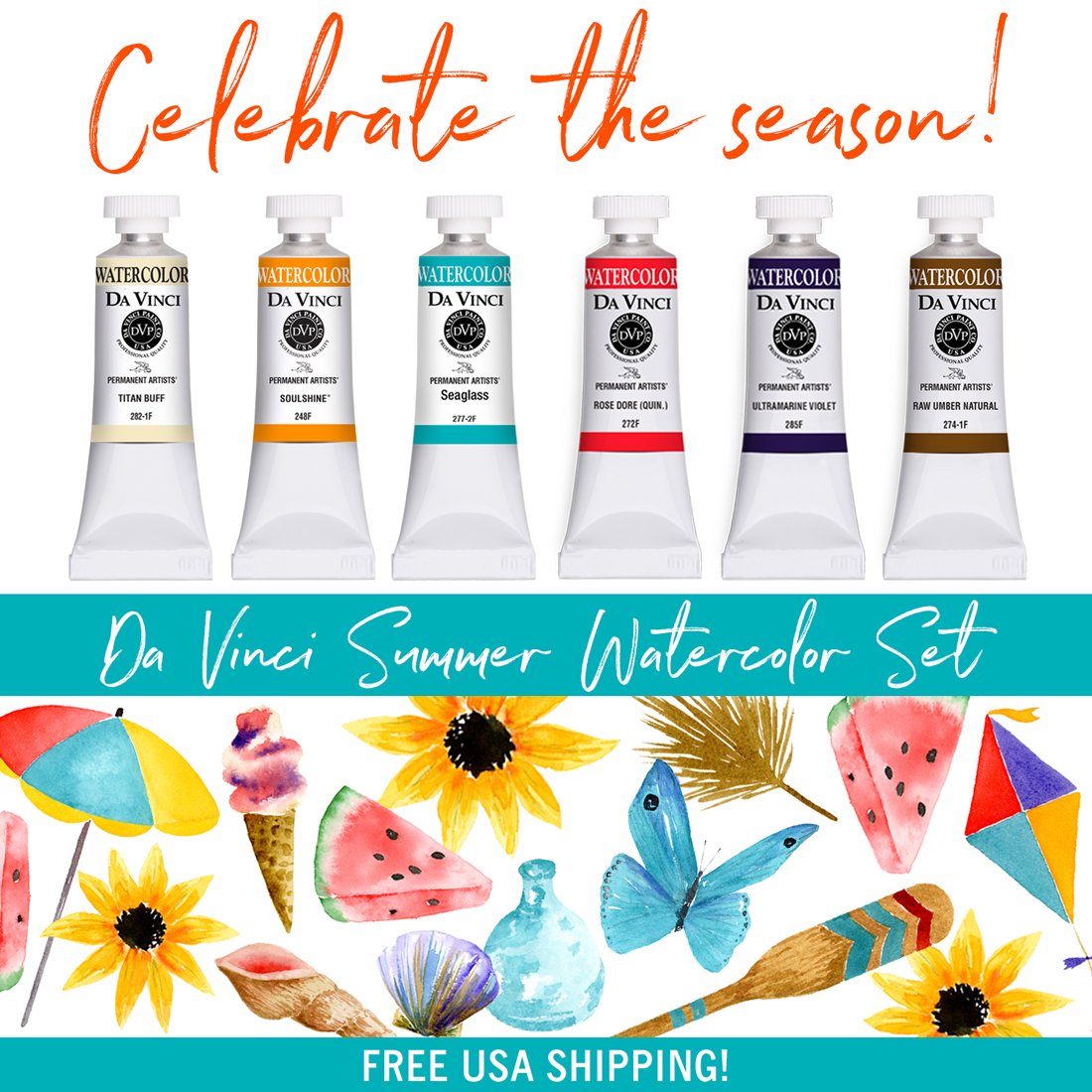 Da Vinci Paints 6-Color Summer Watercolor Set