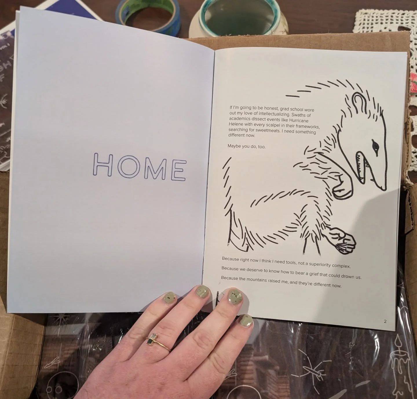 The next week or so I'm featuring different spreads from &quot;Utopia Through Grief&quot; and talking about design decisions and essay themes - and what better place to start than the beginning?

With this opening, I wanted to invite people in while 