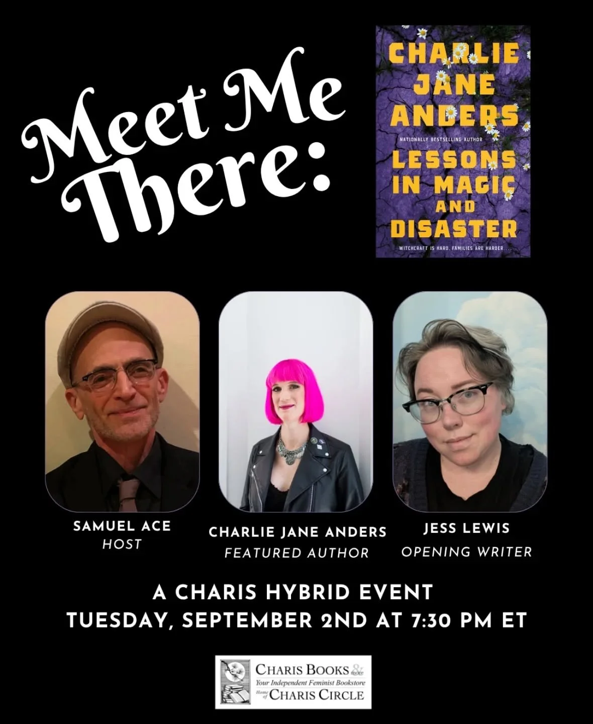 🐞🌈Cute gay event alert!! 🪄✨

Join me at Charis Books + More on Sept 2 at 7:30pm to hear me do a reading!&nbsp;

I'm delighted to be doing an opening reading for the magnificent Charlie Jane Anders, who is promoting her new book about a young witch