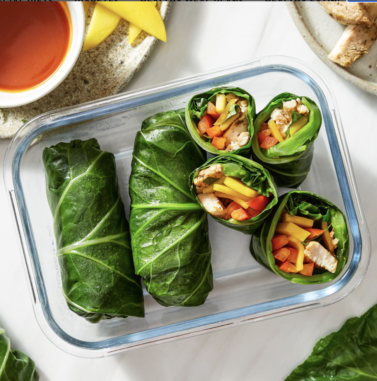 Spicy Chicken Mango Collard Green Wraps (Copy)