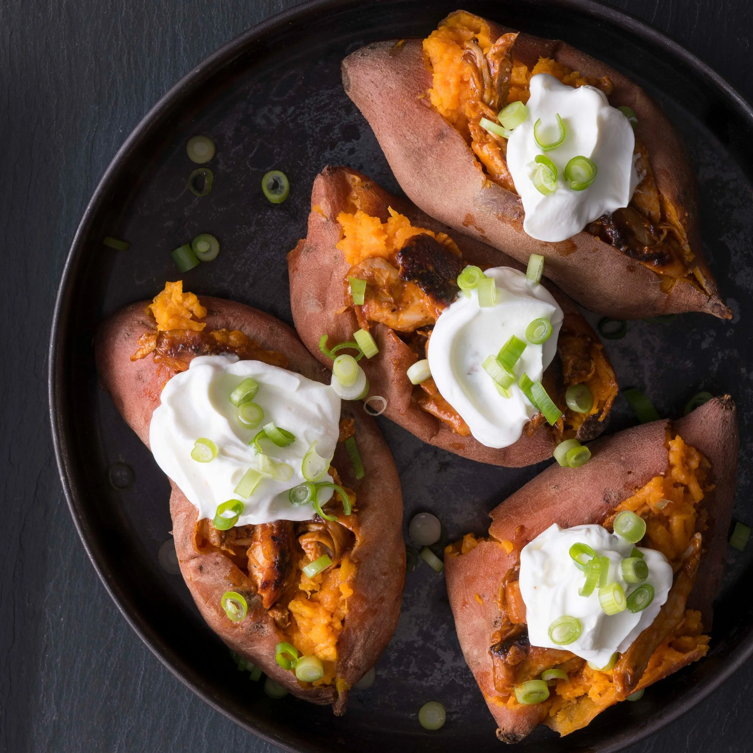 Sweet potatoes with sour cream, prepared here by Ivy Manning