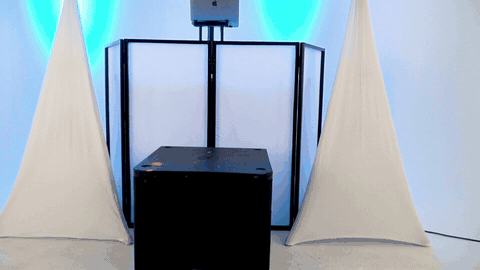 Gold DJ package setup with lighting at an Austin event