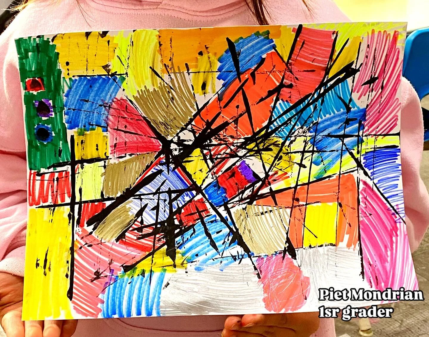 Piet Mondrian inspired art project 1 st grade #artteacherlife #teacher #elementaryschool #artistic #pietmondrian #kidsart