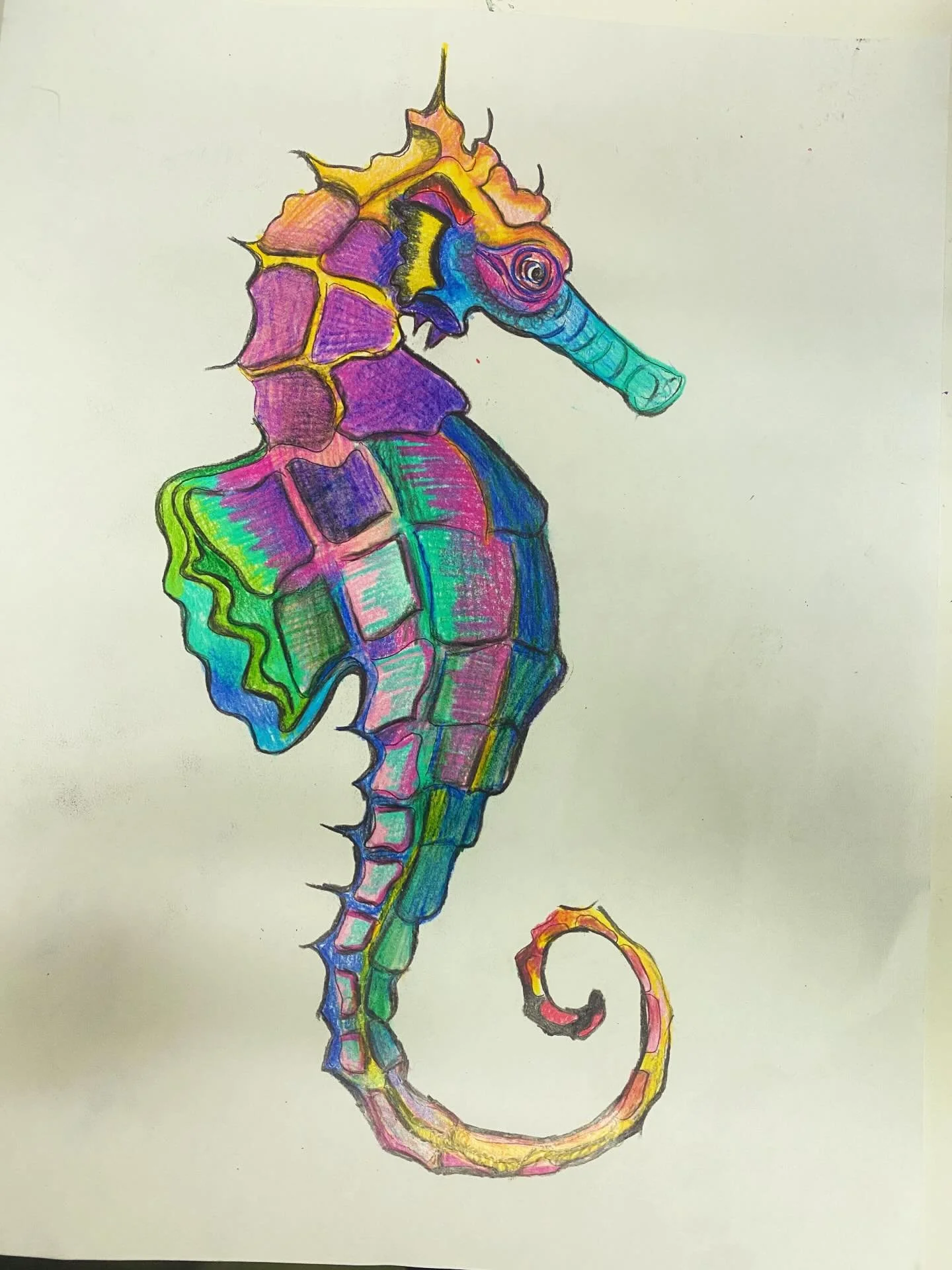 1st grade learning how to blend and combine colours using color pencils #artists #1stgradeart #artteacher