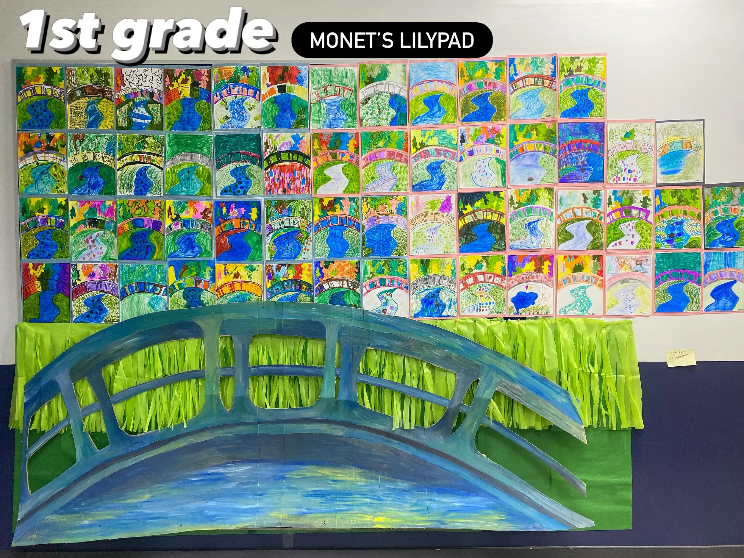 Lilly pad pond- 1st grader #artteacherlife #art #kidsart #arthistory #teacher