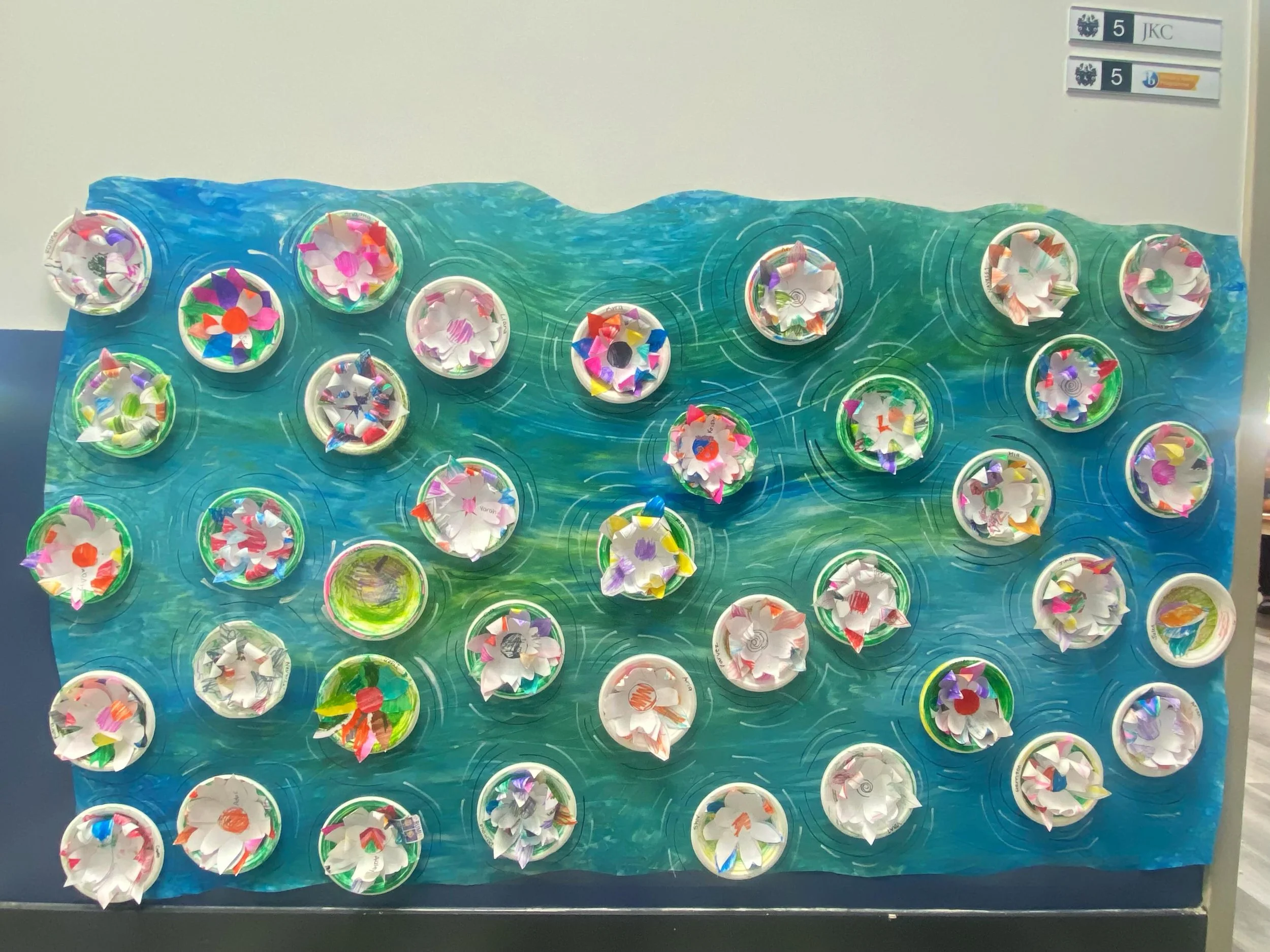 Jk Monet lily&rsquo;s pad pond #art #kidsart #teacher #artteacher #arttherapy