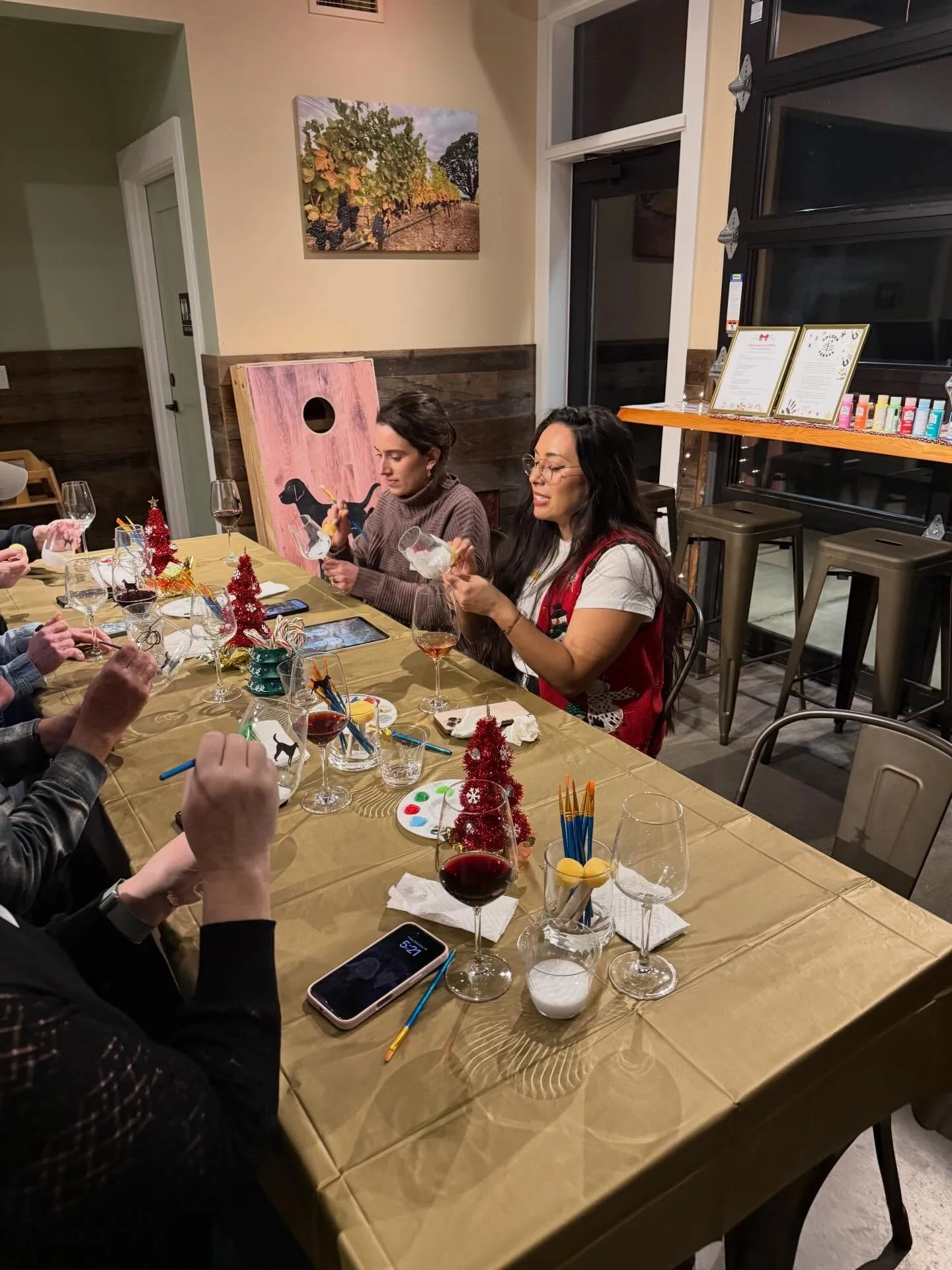 Our first Holiday Paint and Sip with Bianca Muller.  A grand time was had by all!