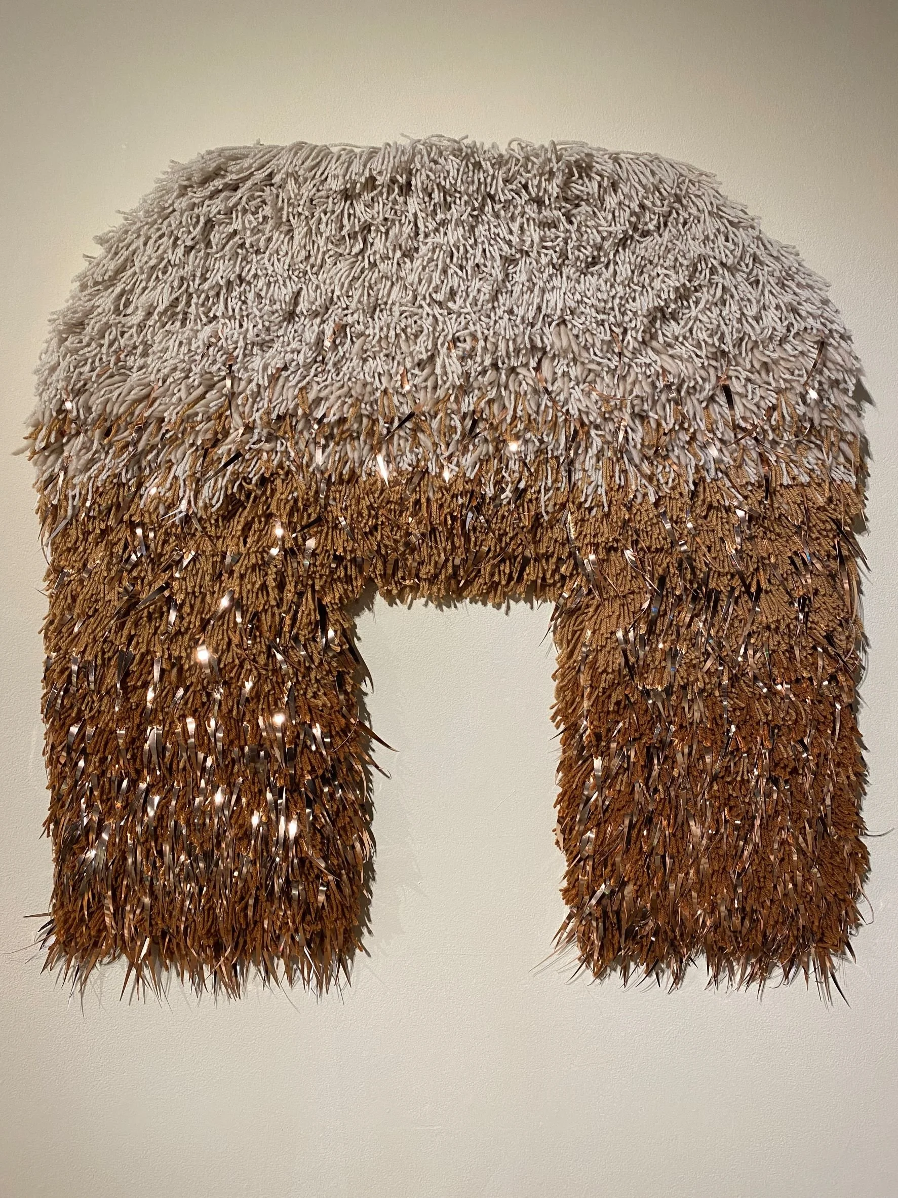 Disco Mammoth | 35"x37" | Yarn, Wool, Thread, Vinyl