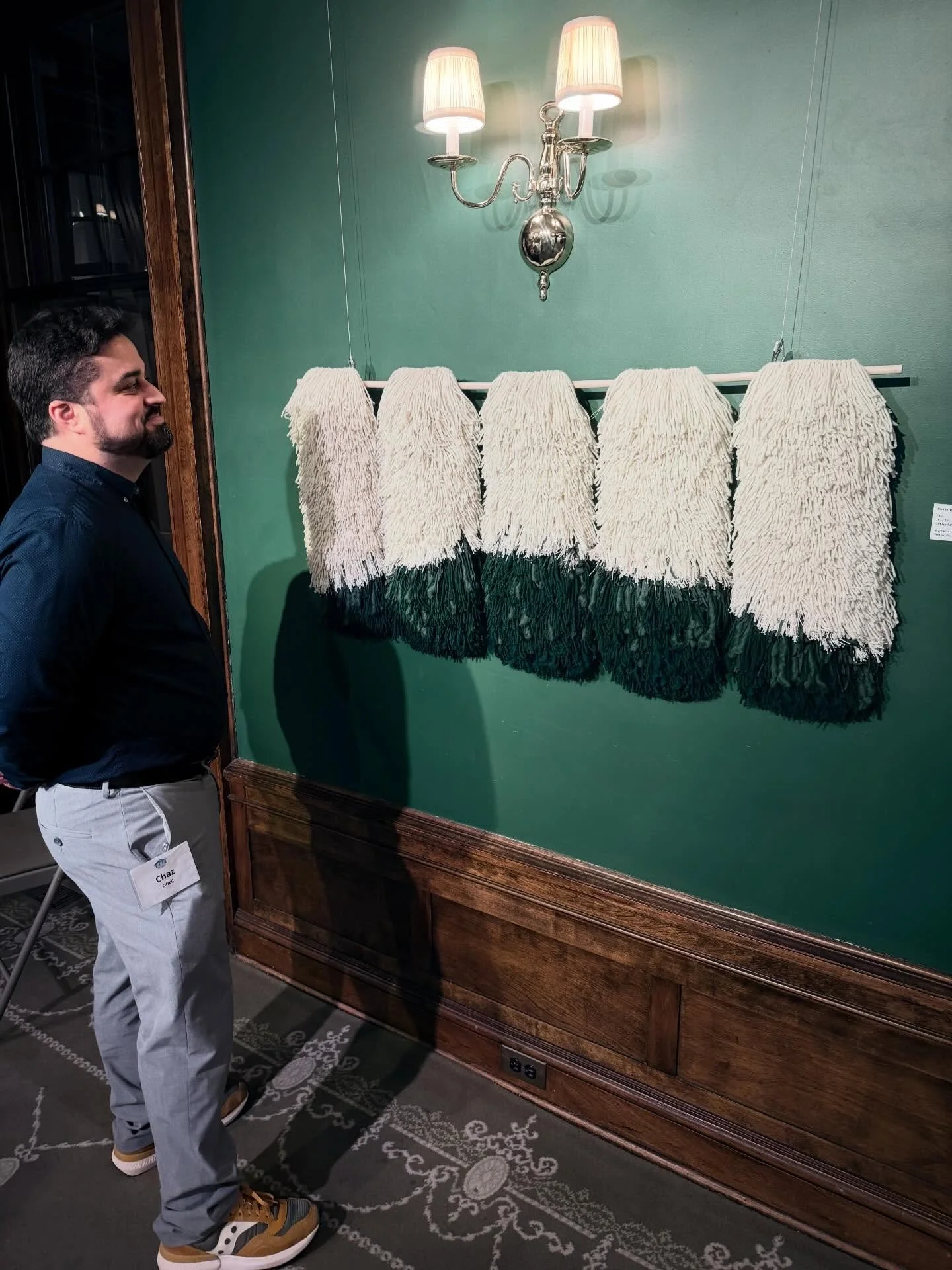 Whenever we attend an art reception, I take a photo of @chzoneil12 next to my piece💚

Heartfelt thank you to Athena, Tara, and the entire Bryn Du team for a magical evening celebrating art. I am honored my piece was selected out of 750 national subm