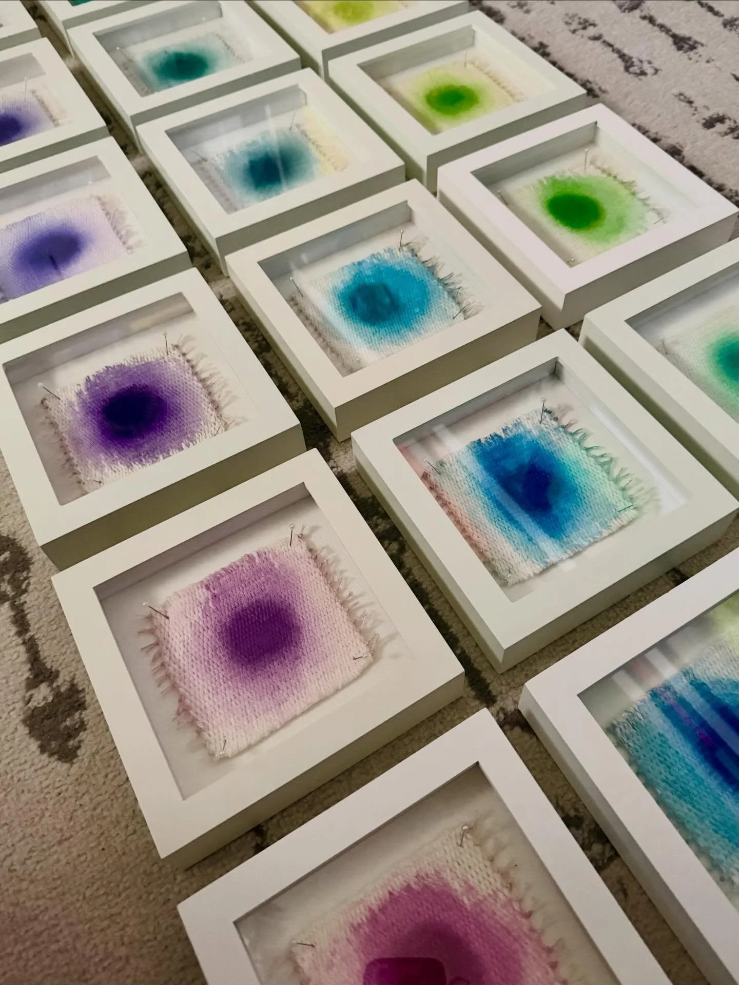 Grateful to @ohiodesignercraftsmen and the Ohio Craft Museum for awarding me a Quick Grant for Artists. This support gave me the opportunity to deepen my exploration of painting and fiber through a new installation. 

This color series features small