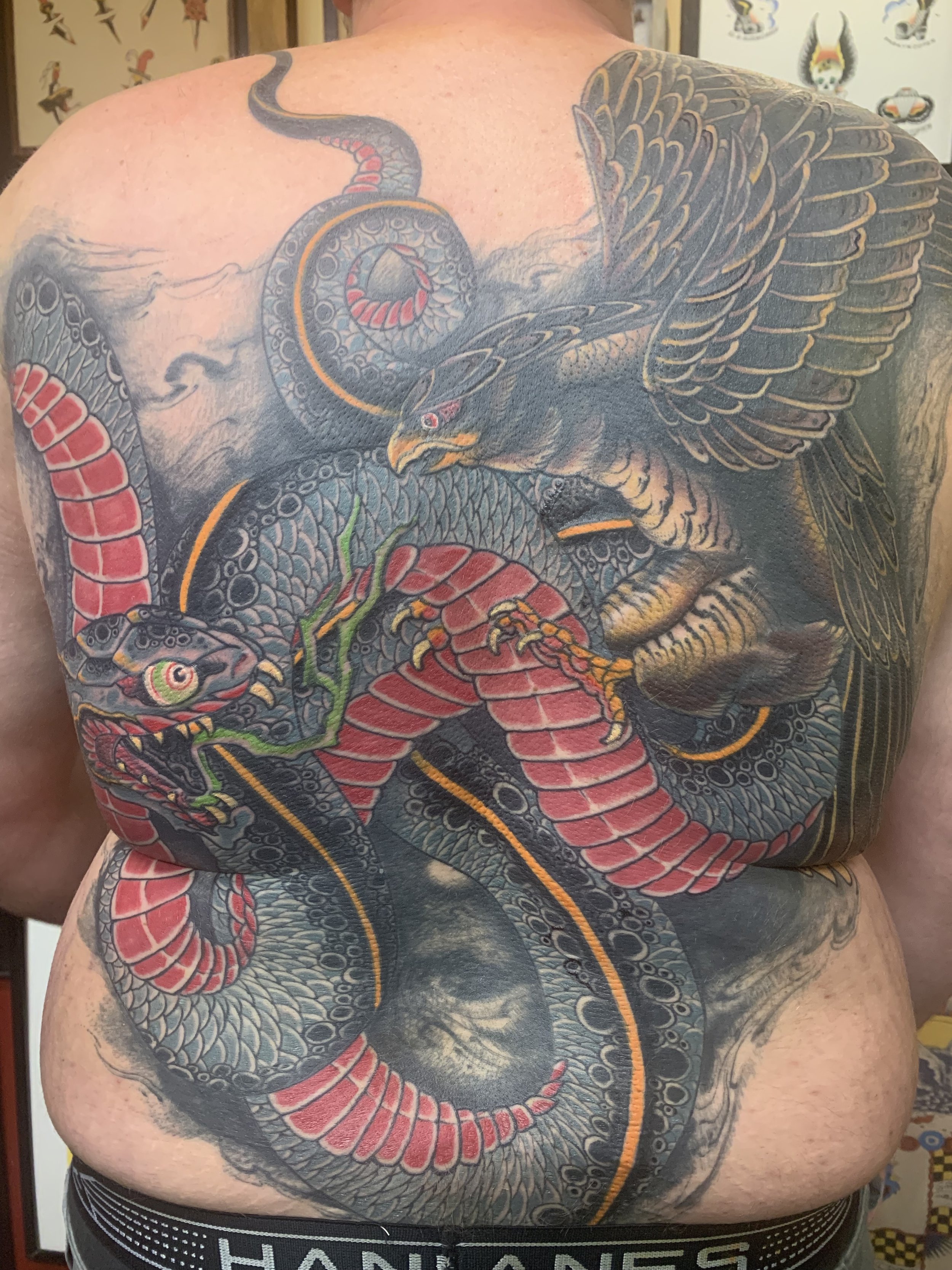 Back Tattoos (Snakes by Jeff @ChronikInk, Flowers by Echo@WildCraneTattoos)  : r/tattoo