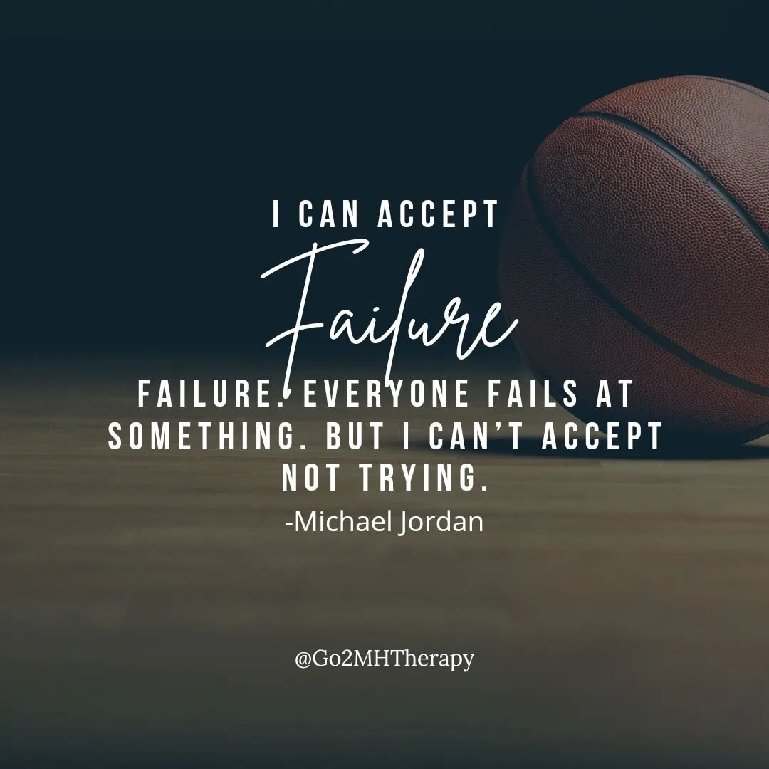 &ldquo;I can accept failure. Everyone fails at something. But I can&rsquo;t accept not trying.&rdquo; &mdash;Michael Jordan

.

.

.

.

#Go2MHTherapy #LCSW #LICSW #SocialWorker #MixedTherapist #Therapy #MentalHealth #MentalHealthMatters #SubstanceAb