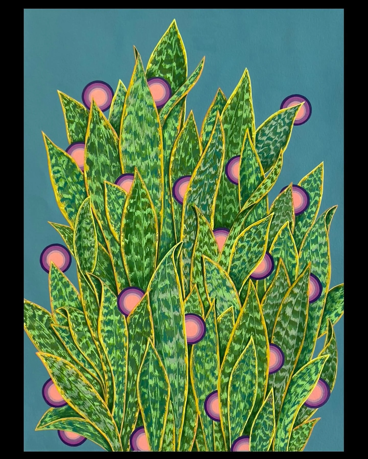 Took a break while making a larger plant-inspired painting and made this one! 

18&rdquo;x24&rdquo; - Acrylic on Paper

#artwork #acrylic #painting #plantinspired #motherinlawstongue #snakeplant #patternpainting #contemporaryart #artist #milanjilkaar