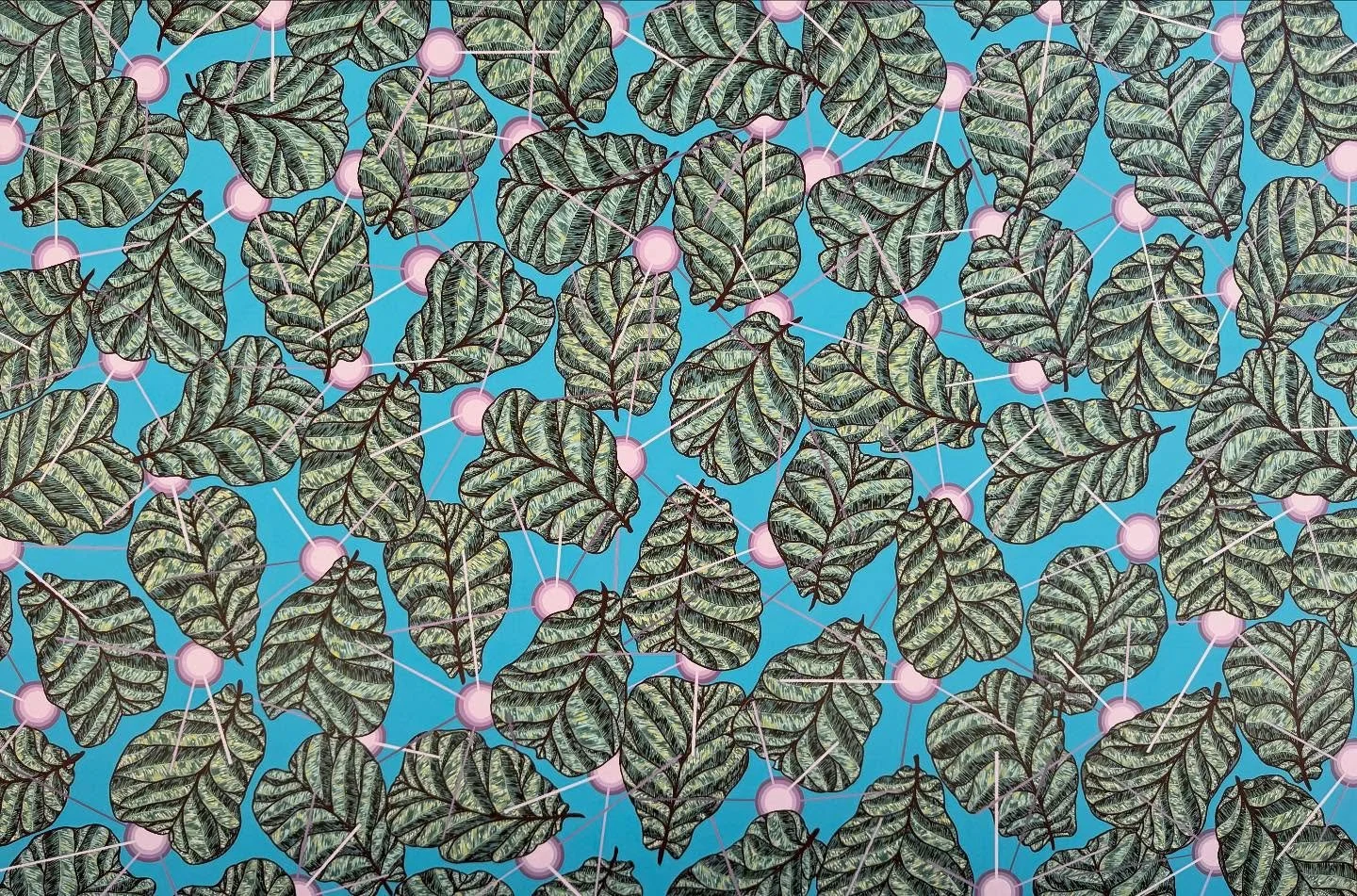 It took me exactly 4 months, but I finally finished this piece today! The patterning was inspired by an actual fiddle-leaf fig leaf that I painted on. 

32&rdquo;x48&rdquo; - Acrylic on Panel

#artwork #acrylicpainting #fiddleleaffig #pattern #milanj
