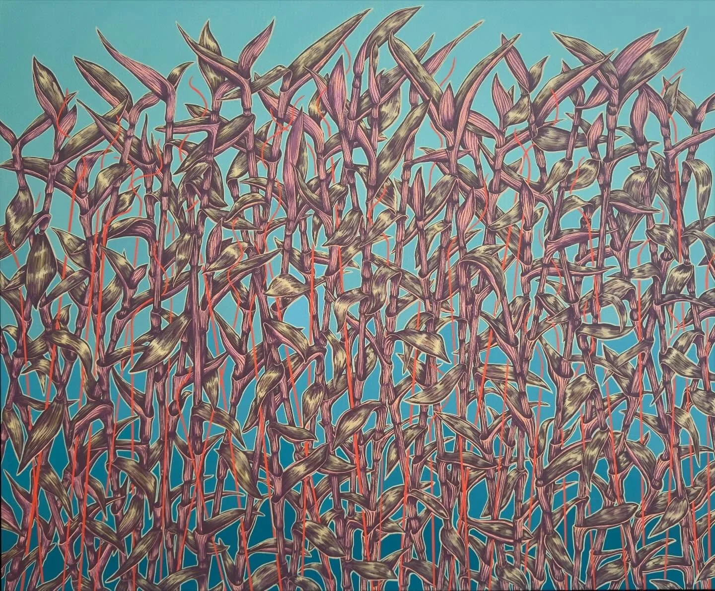 With all my hernia business, forgot to post that I finished this piece this week!
Altogether it took about 4 months or so of working on and off, but I think it got to a good stopping point for me 😊

I based the patterning and abstraction on the Purp