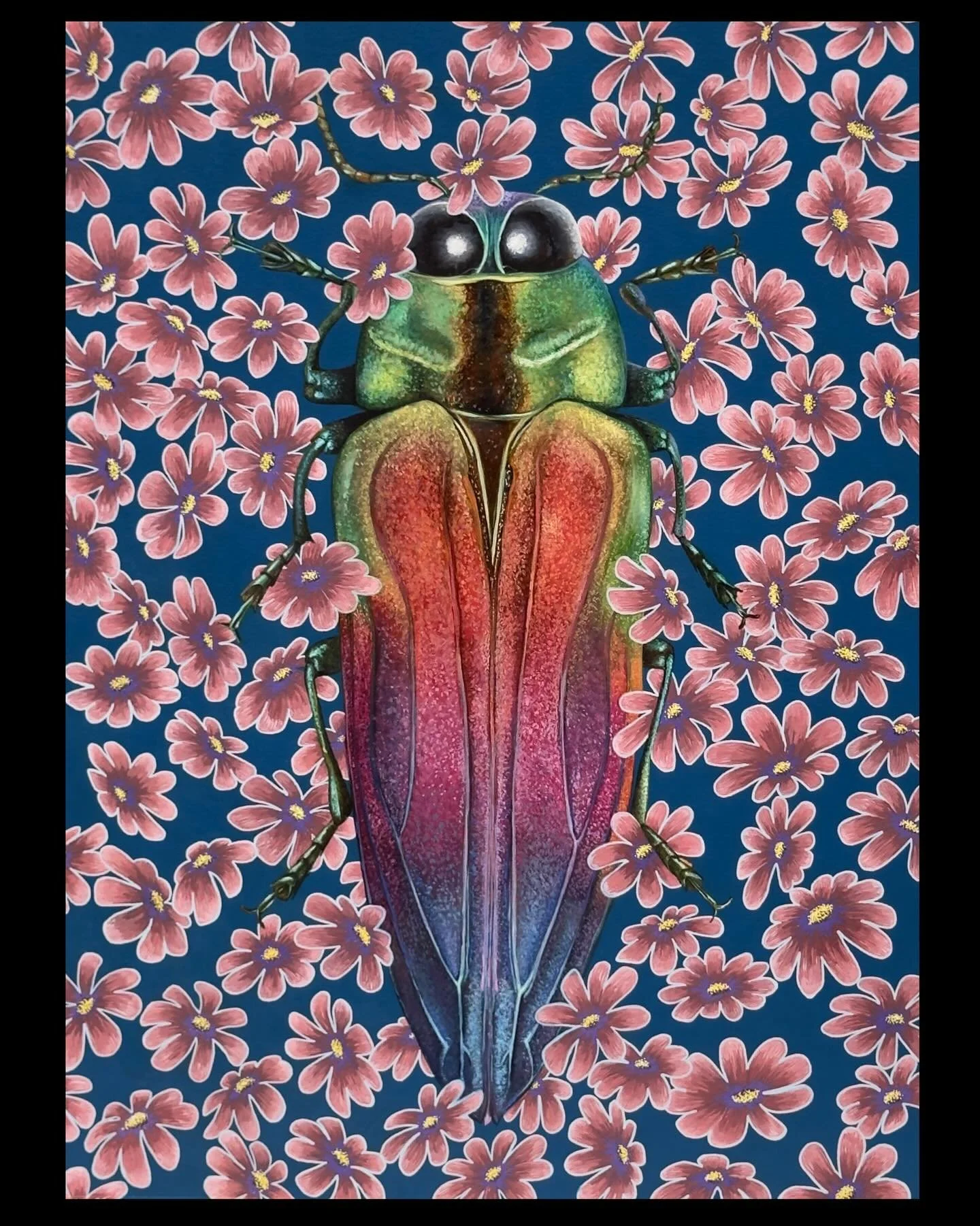 Finished this one up this weekend.
A little different than the norm. Inspired by my drawing and painting students working on their own beetle projects.

Acrylic &amp; Watercolor on Paper - 18&rdquo;x24&rdquo;

#beetle #flowers #watercolor #acrylicpai