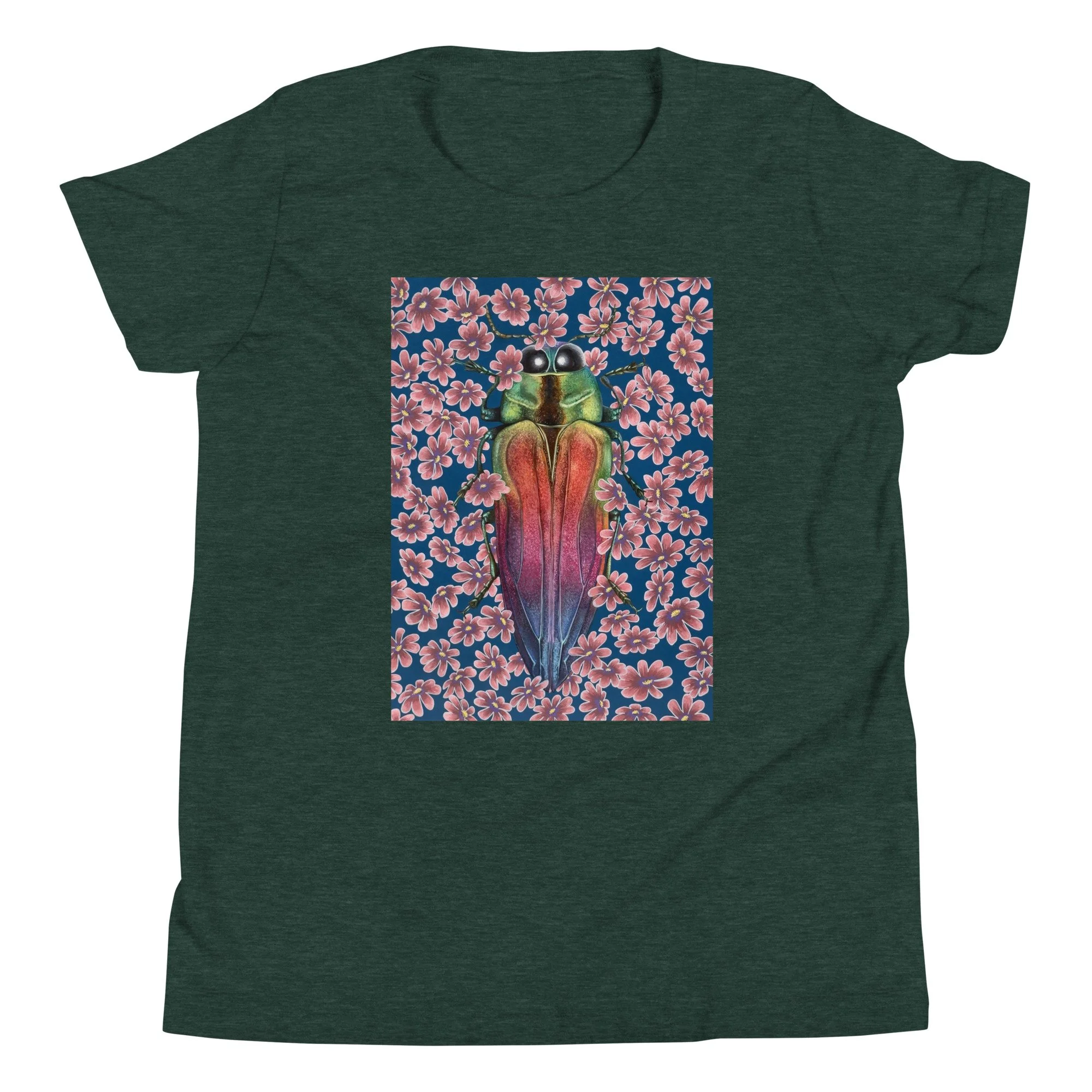 youth-staple-tee-heather-forest-front-6a37263755de8.jpg