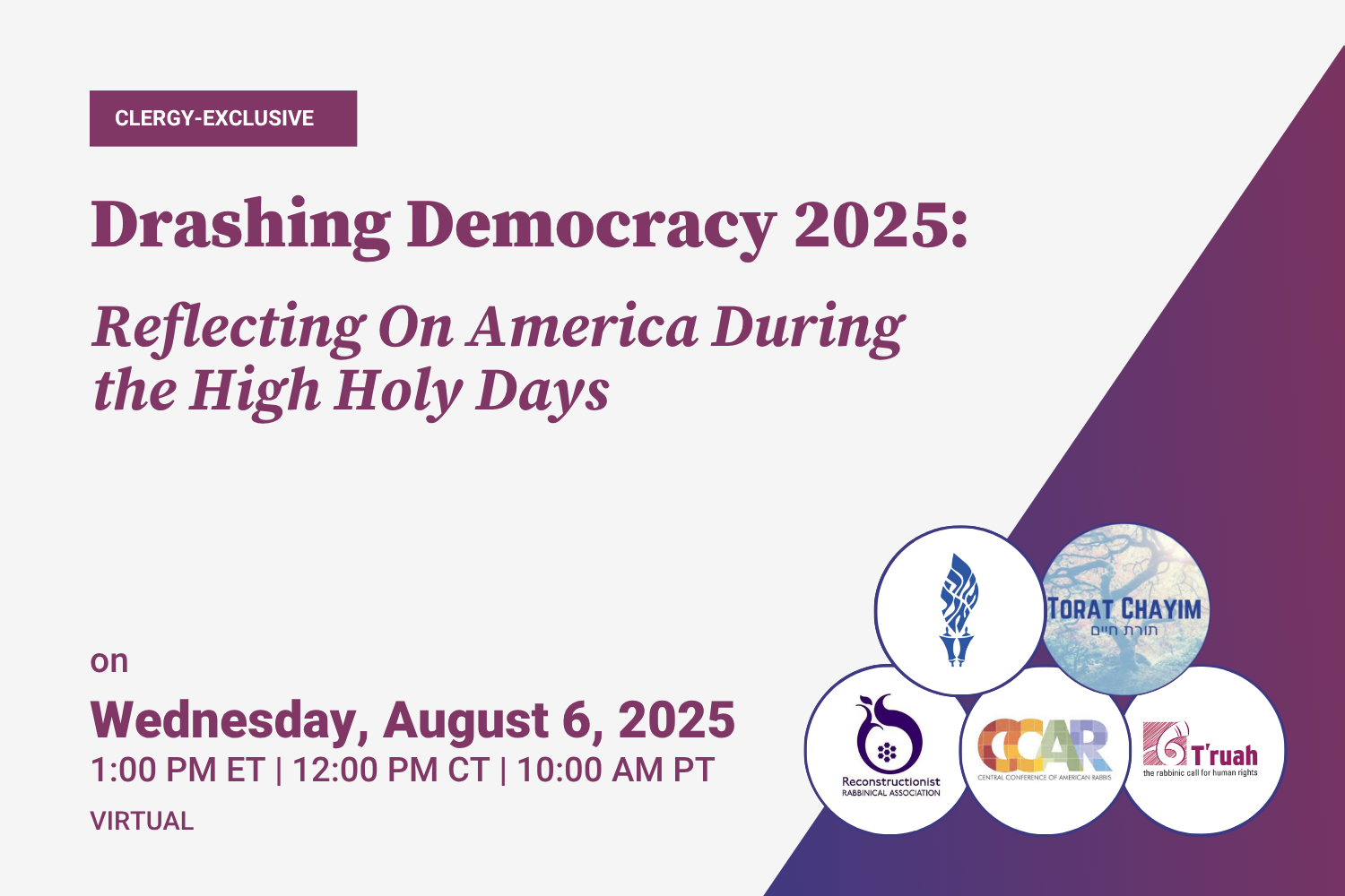 Drashing Democracy 2025: Reflecting On America During the High Holy Days