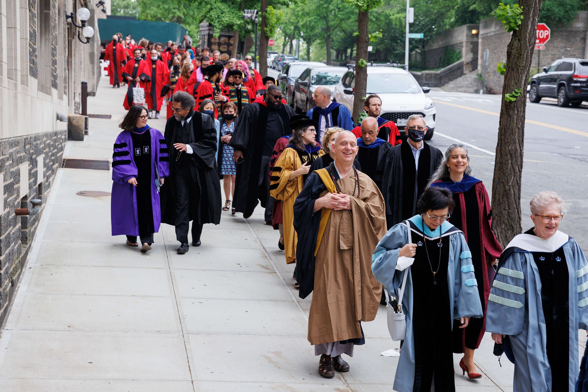 The faculty lead the procession.