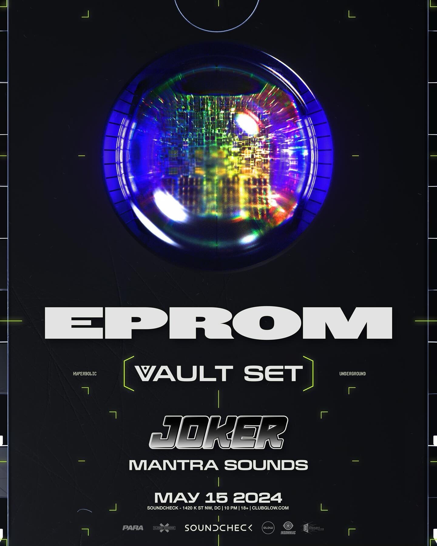 ANNOUNCED &amp; ON SALE ➡️

@eprombeats (Vault Set)
in DC at @soundcheckdc on May 15 with @joker_kapsize and @mantrasounds 

&amp; in Brooklyn at @superioringredients on May 18 with @ternionsound, @huxley_anne_ , and @mantrasounds 

Grab your tickets