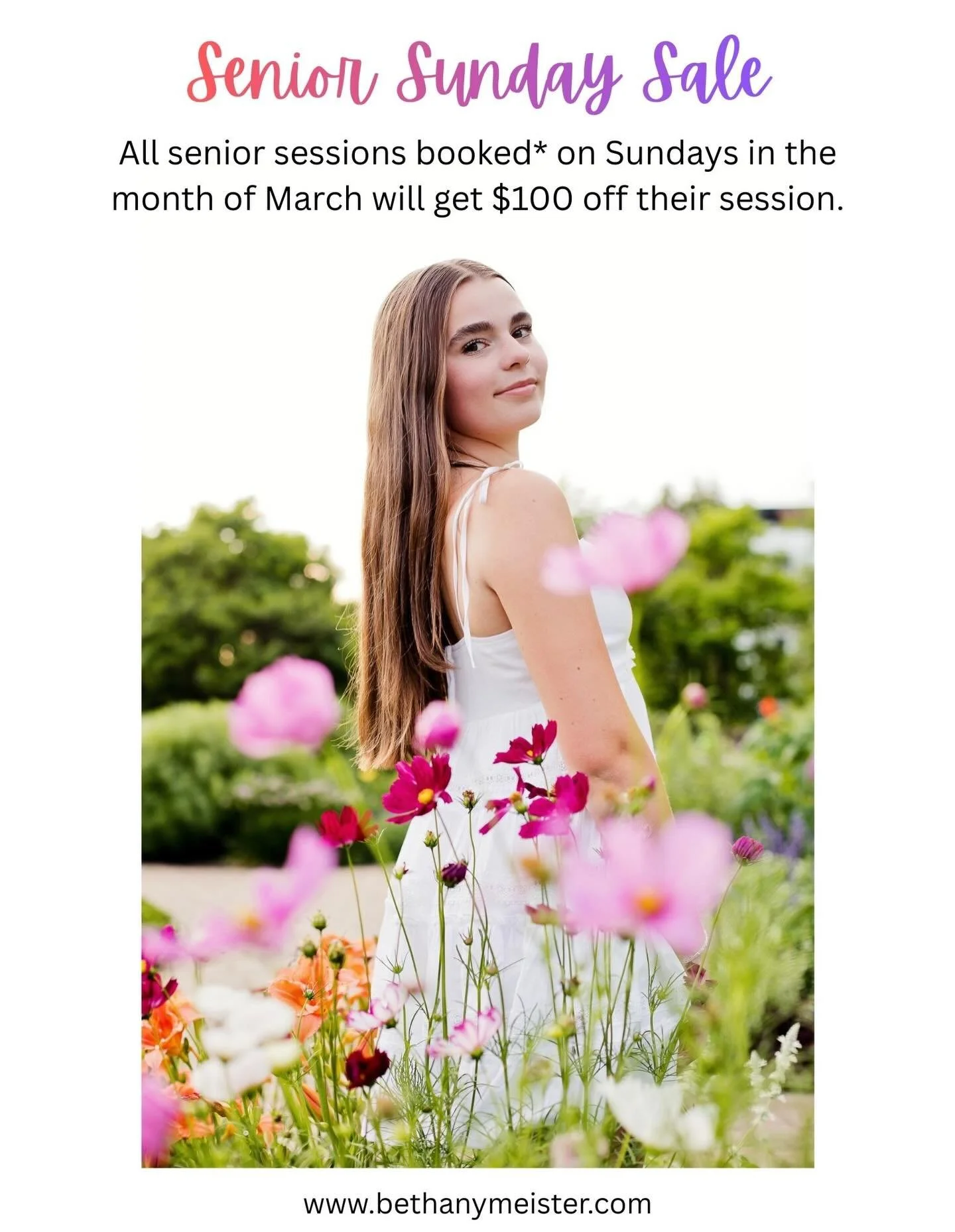 Introducing the SENIOR SUNDAY SALE! The whole month of March! Book your senior portrait session with a paid deposit on a Sunday and get $100 off your session. Link in bio to book! #seniorsunday #seniorportraitphotographer #minneapolisseniorphotograph