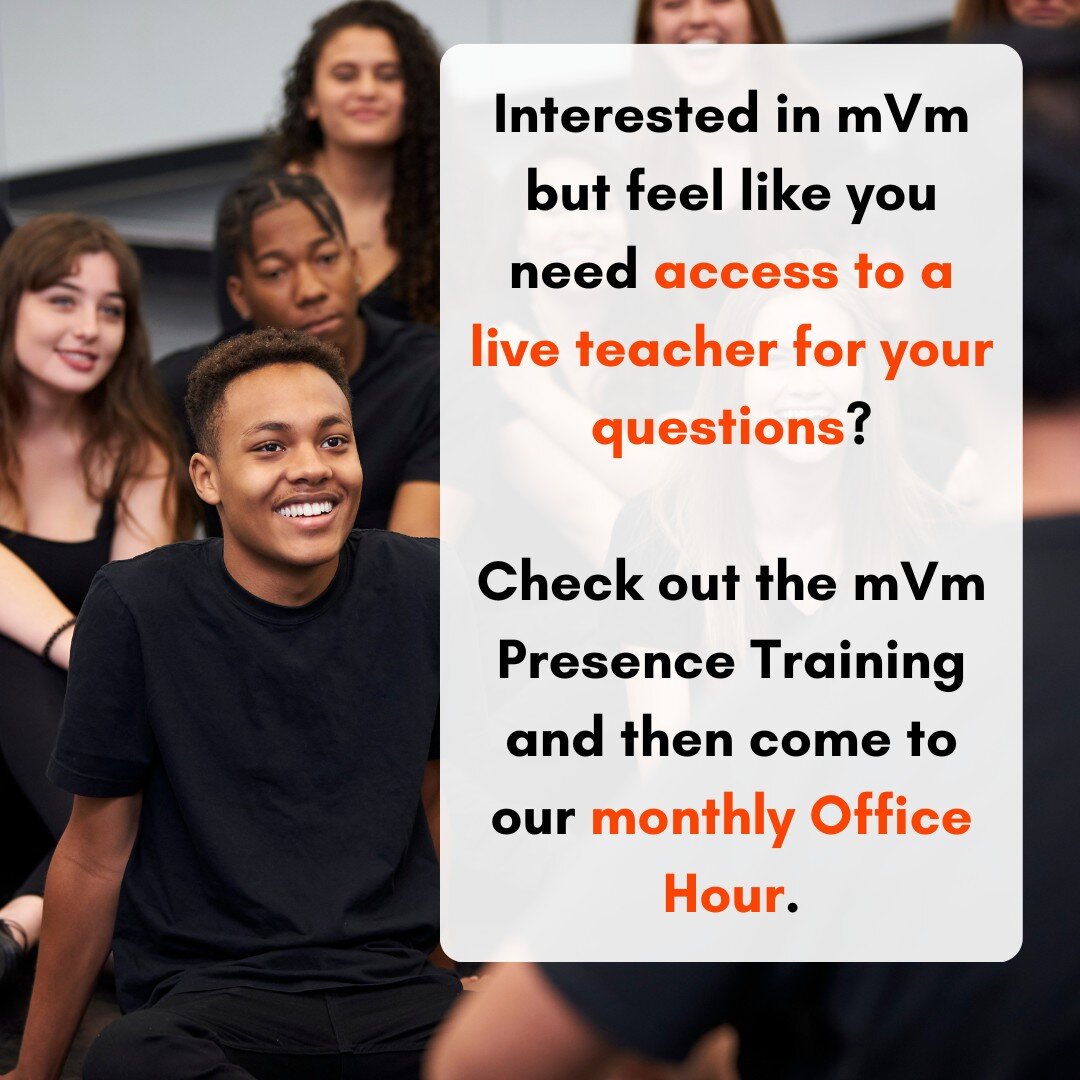 When speaking with Presence Training Members the most common ask was for access to live teachers: we hear you! 

This is why we offer monthly office hours so you can come and ask your questions, get answers and investigate with certified mVm Teachers