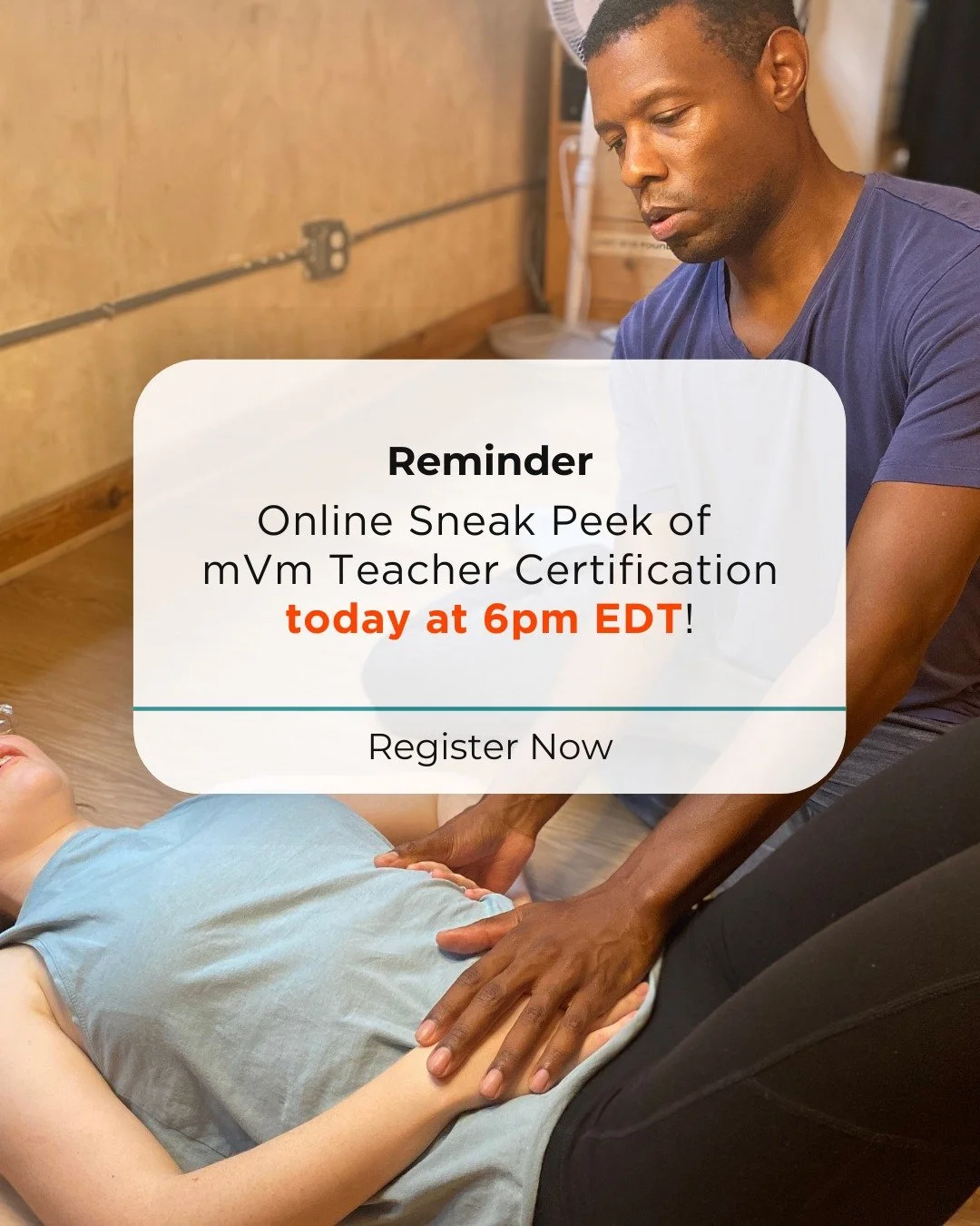 Today - join a sneak peek of mVm teacher certification! Register at link in bio!

#VoiceTeacher #TeacherCertification #ActingTeacher
#CertifiedTeacher #TeacherTraining #ActingTechnique
#TeacherLife #LearnToTeach