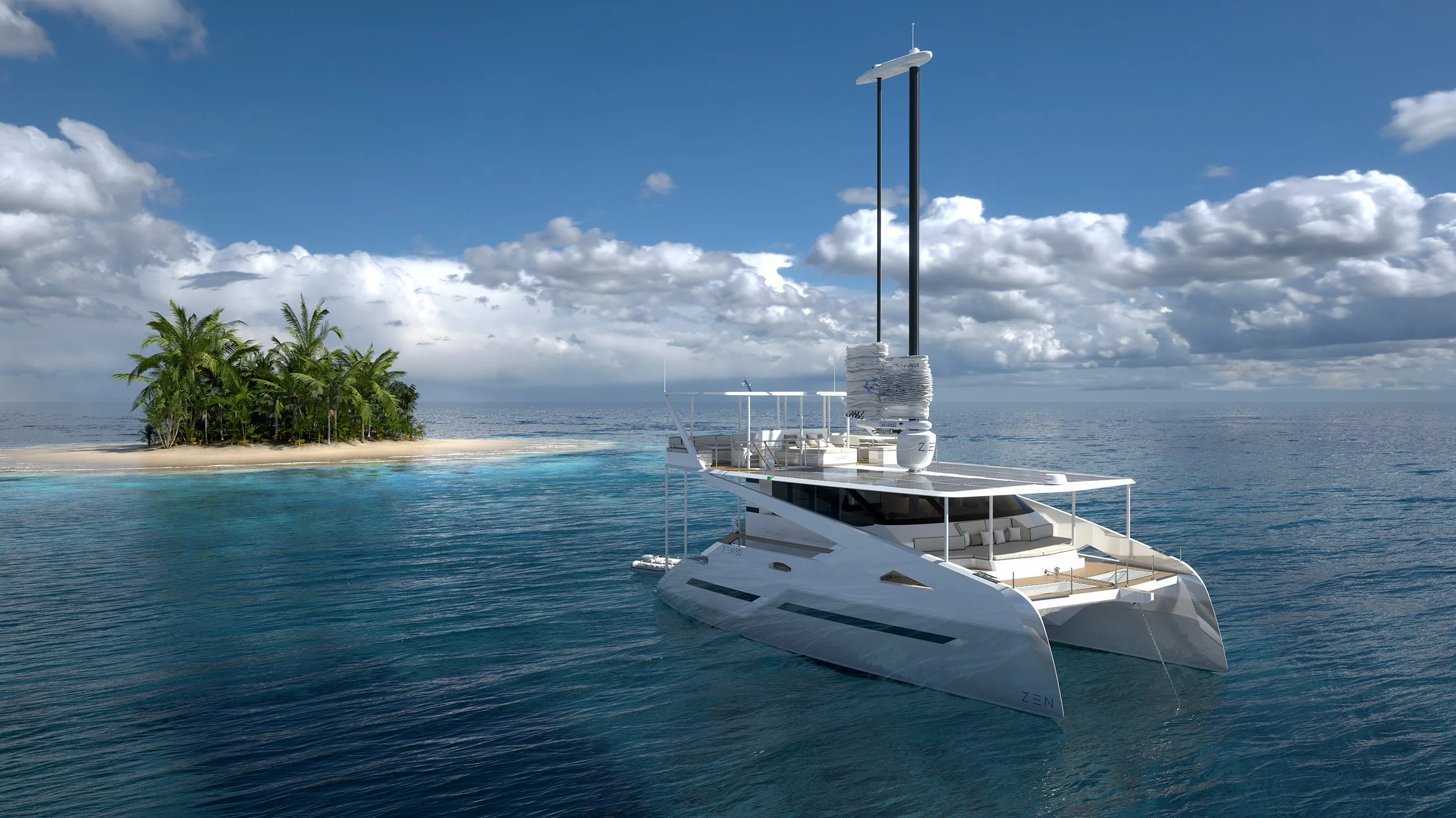 About ZEN Yachts ZEN50 Solar & Wingsail Electric Catamaran — Zen Yachts