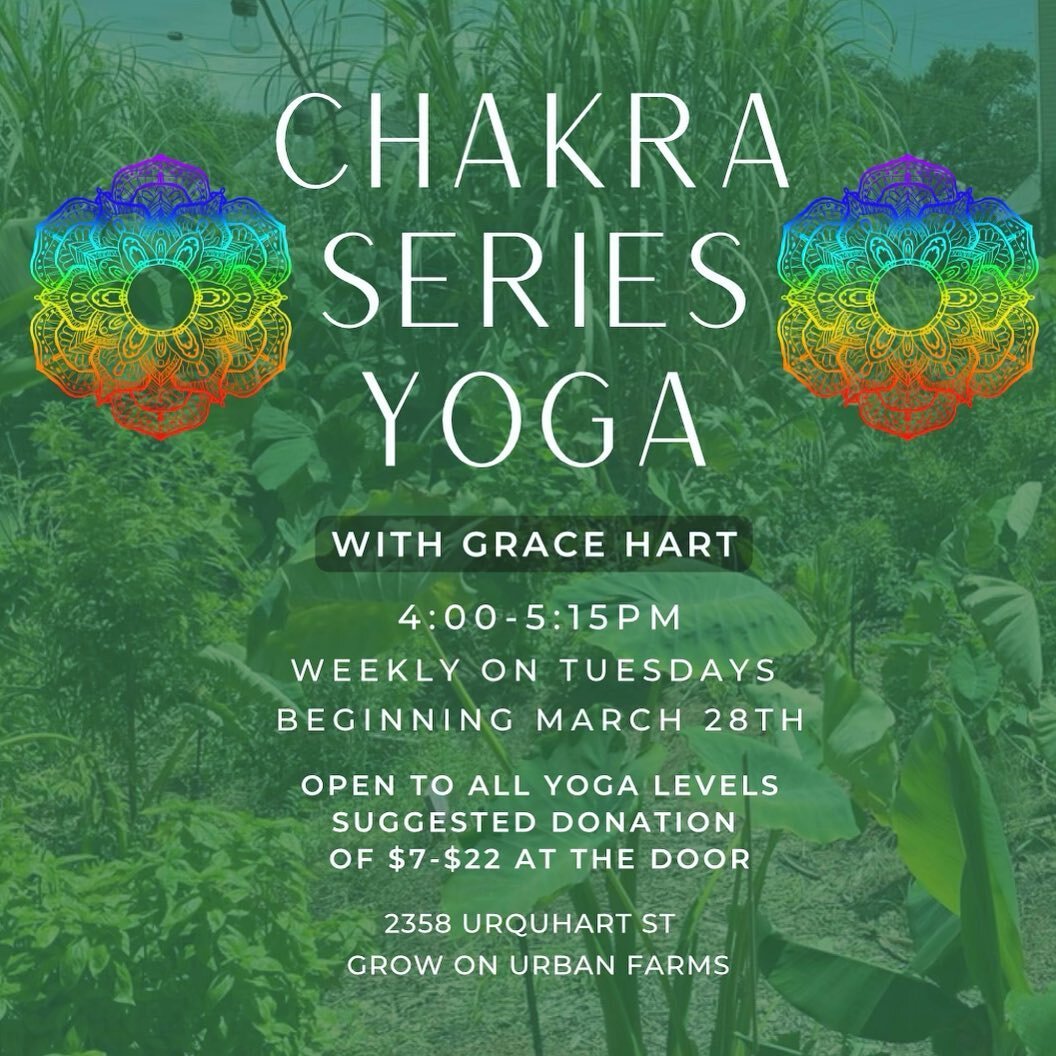 Yoga in the garden🌸

We will be holding yoga classes here taught by Grace Hart amongst the plants on Tuesdays at 4pm🌸
Bring a mat and yourself!

First session will be held on March 28th🦋

Come build some movement and relaxation into your week in t