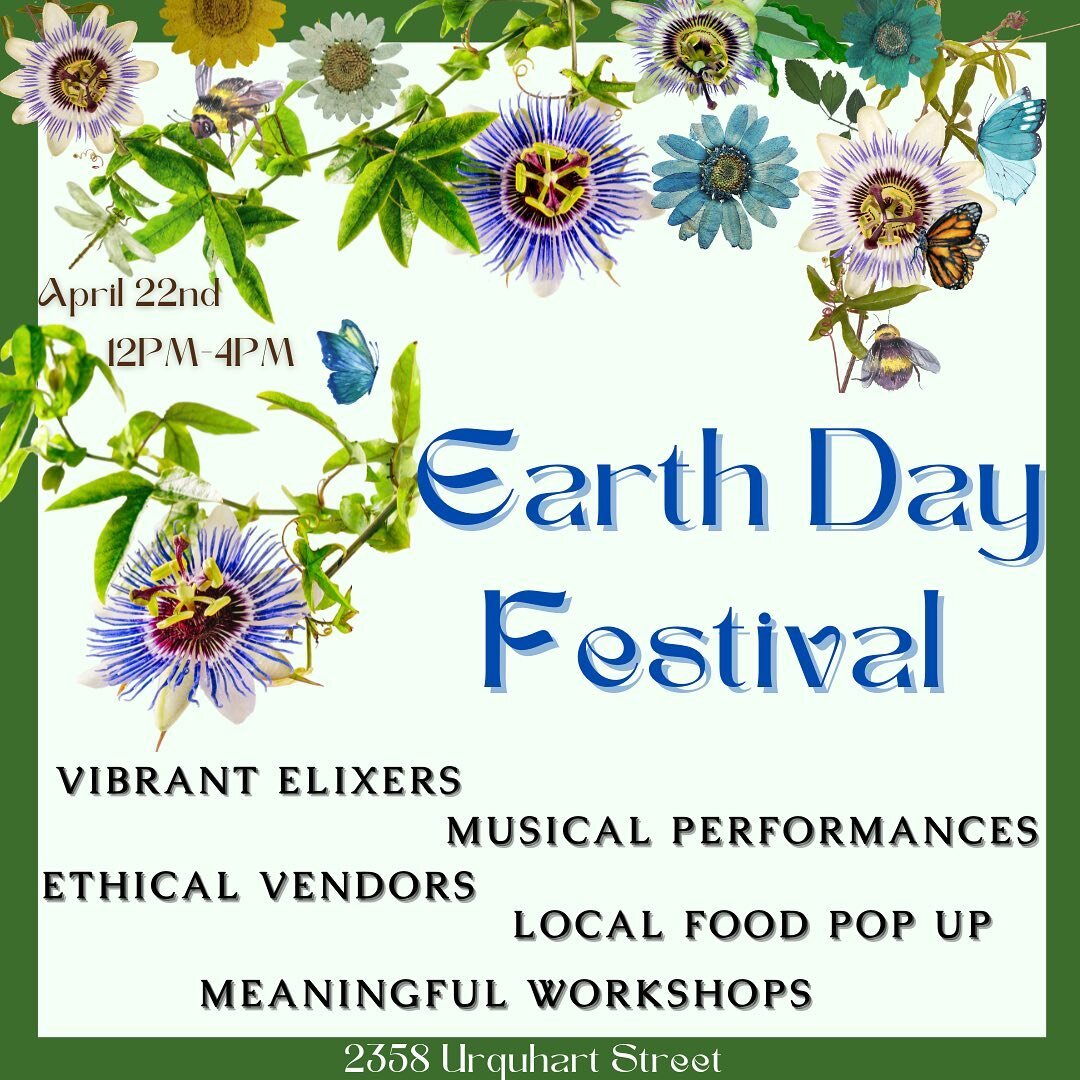 💙EARTH DAY FEST💚
Saturday April 22nd 
From 12pm-4pm at Grow On

Supporting Mother Earth is a practice we cultivate every day. On Earth Day we are excited to honor the environment that holds us through celebrating with community. 

Come by the garde