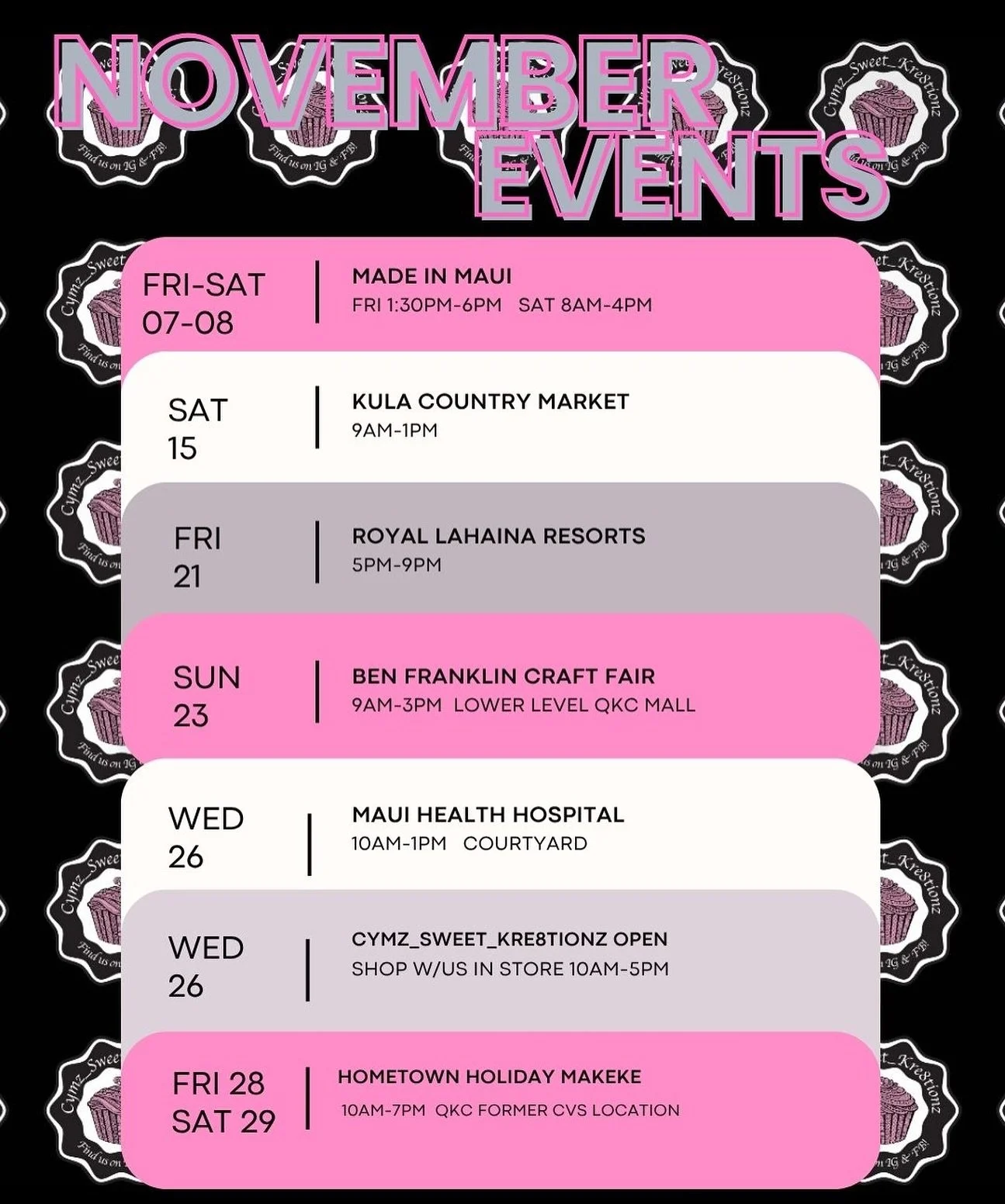 November is finally here, full of fall vibes, pumpkin flavors, and Thanksgiving planning. Figure out your menu, pick a gathering spot, and score Cymz goodies. To stay on track, check out our calendar for the month. 

PRE-ORDER your Thanksgiving treat