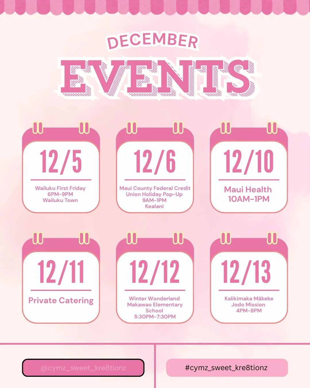 * SHARE SHARE SHARE PLEASE * THANK YOU * 

It's time to wrap up 2025 in style! 💥 Join us for our last month's events, where we'll be spreading holiday cheer and serving sweet treats. Bring your entire squad - mom, aunt, boss, and everyone in between