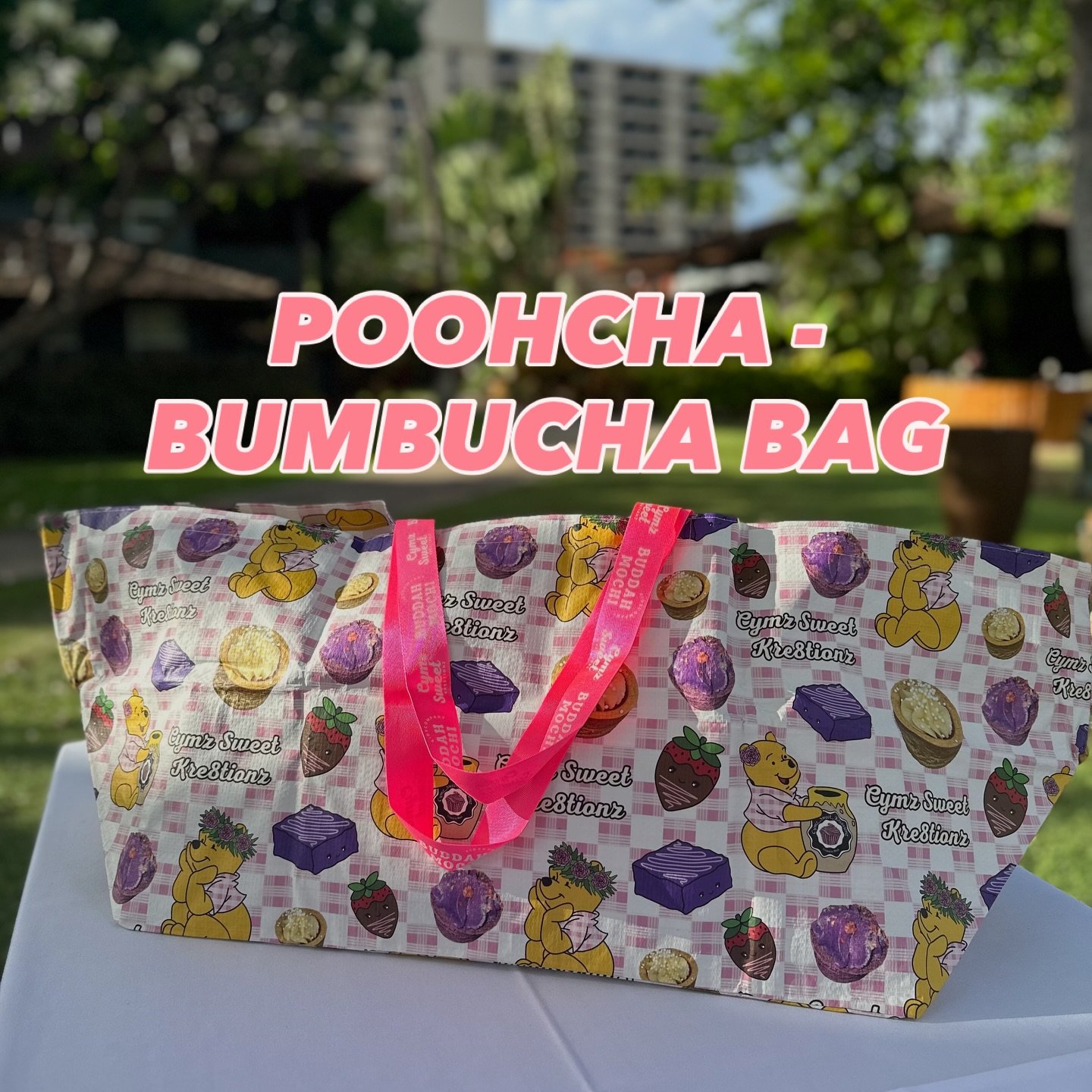 Since I was a little girl I always loved Pooh bear. I love seeing your facial expressions at events when you see this bag, and your excitement and face lights up. Thats why we created this bag. It brings us back to that feeling of joy, fun, happiness