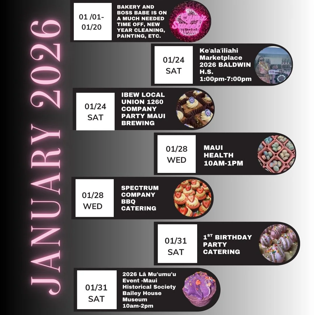 🖤💖 U P D A T E D EVENTS 🖤💖

Happy New Year 2026! ✨

Here&rsquo;s our January schedule 💕

01/01&ndash;01/20: Boss Babe Kitchen will be closed for a much-needed reset, refresh &amp; renewal.

Events to kick off the year listed below w/ a mix of co