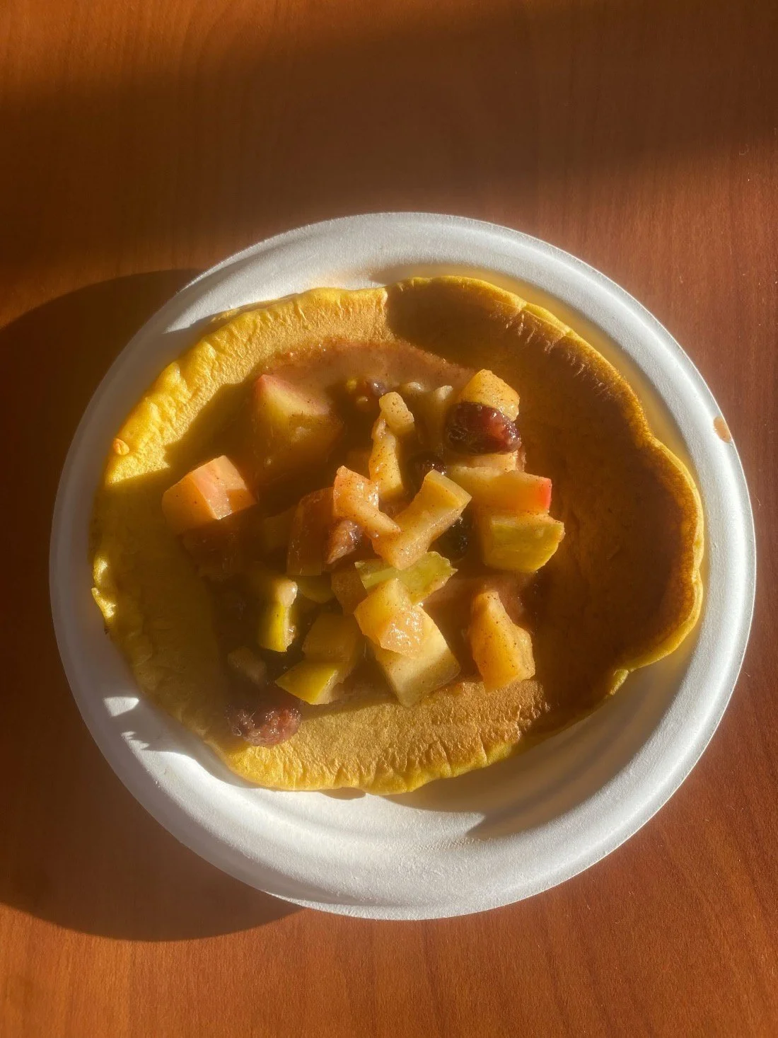 Fluffy Pumpkin Pancakes with Apple Compote