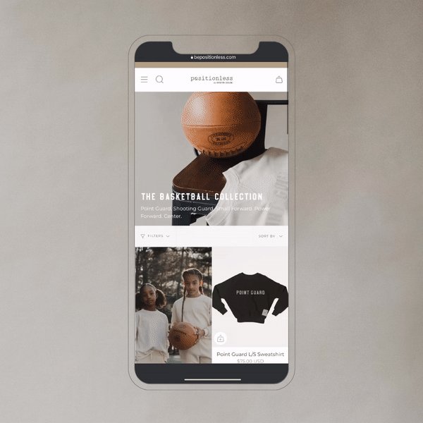 positionless by Kristen Ledlow is inspired by her love of basketball and professional career with the NBA created by creative agency BTS Group founder Ryan McGrath made in the USA from Jupiter, Florida and designed and manufactured in Los Angeles, Ca
