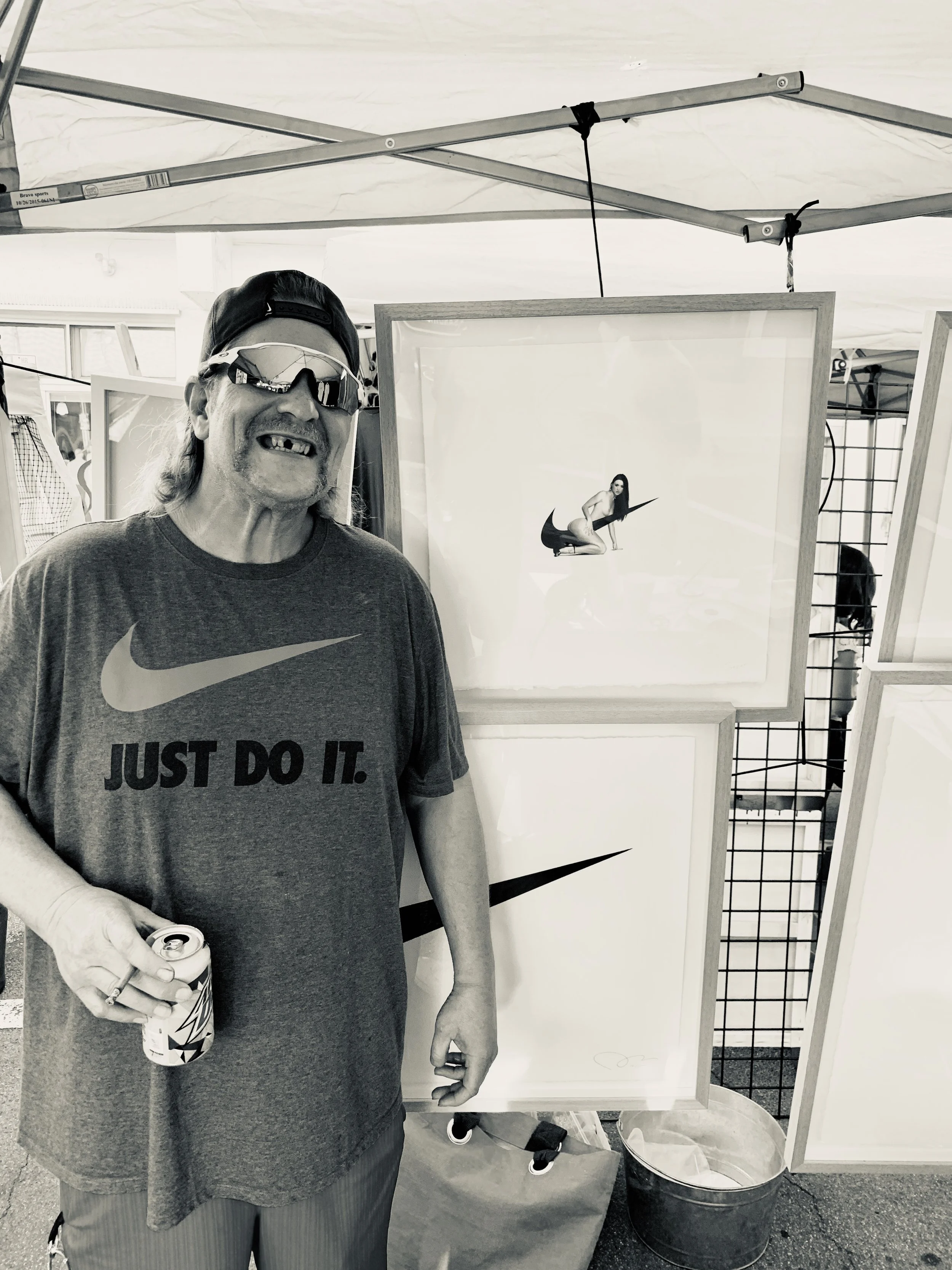 Ryan McGrath art and artwork logo mashups and pop culture icons and branding collabs with Nike, Channel, Gucci, Bape streetwear and Wu Tang Clan, The Simpsons, Bart Swoosh, Yin Yang graphics from Los Angeles and Jupiter, Florida artist and designer.