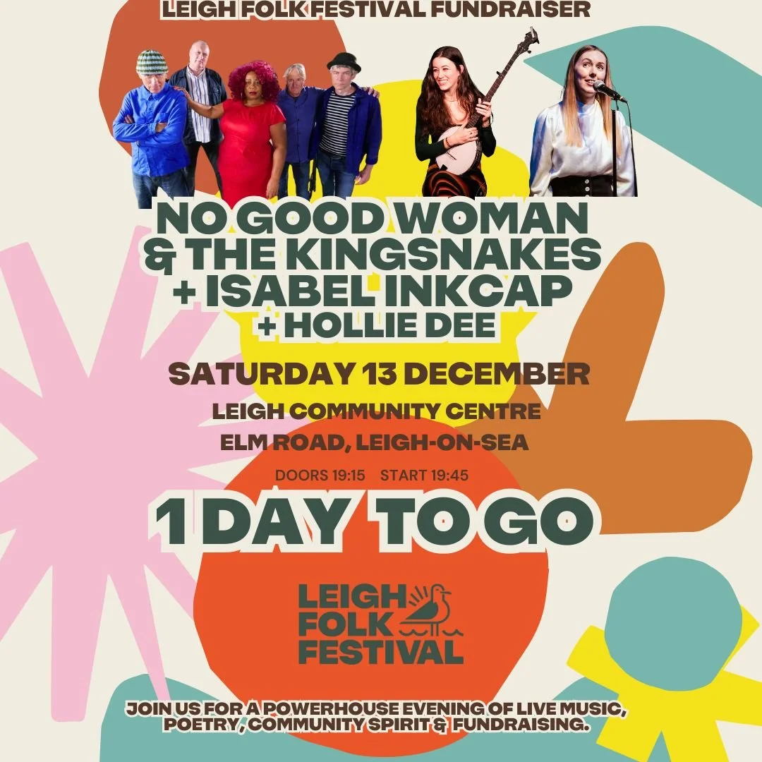 🚨 Tomorrow&rsquo;s the night! Our fundraising concert kicks off on 13th December. Don&rsquo;t miss it.

🎟 Tickets: https://bit.ly/LFFDecFundraiser

#LeighFolkFestival #LFF2026 #IsabelInkcap #FundraisingNight #LiveMusic #SupportLocal #LeighOnSea #Co