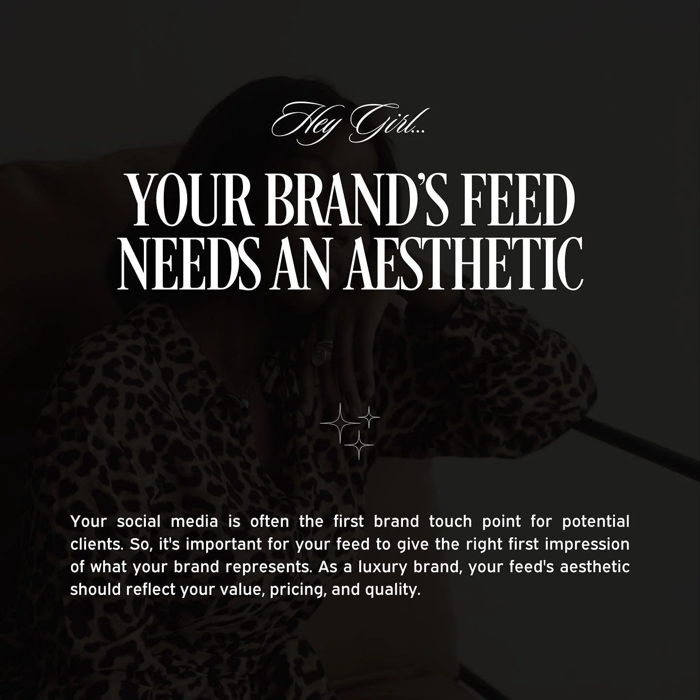 A little feed inspo for my female entrepreneurs! 🖤

Does your feed represent the brand you see in your head?! 

Does it represent how you want your audience to see and feel about your brand? 

We offer feed design to elevate your social media and gi