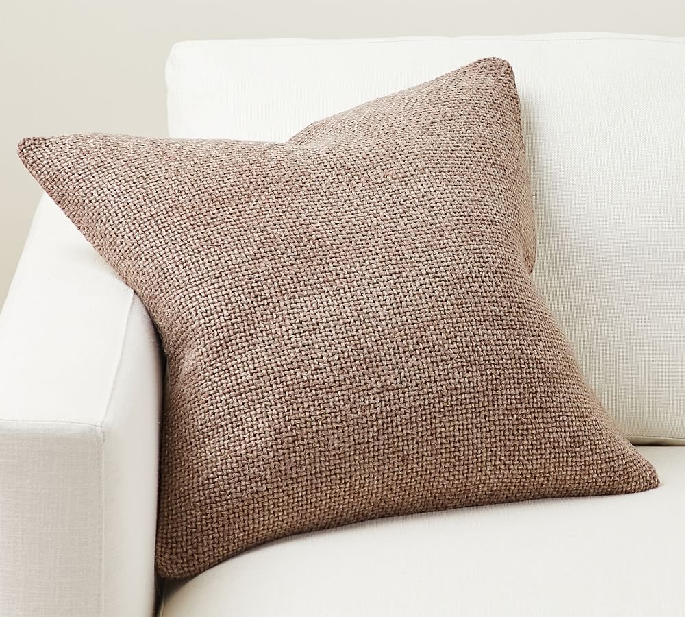 Faye Linen Textured Pillow Cover, Moccachino