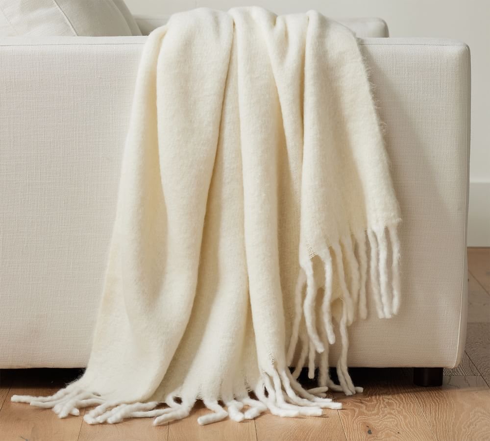 Hayes Twill Faux Mohair Throw
