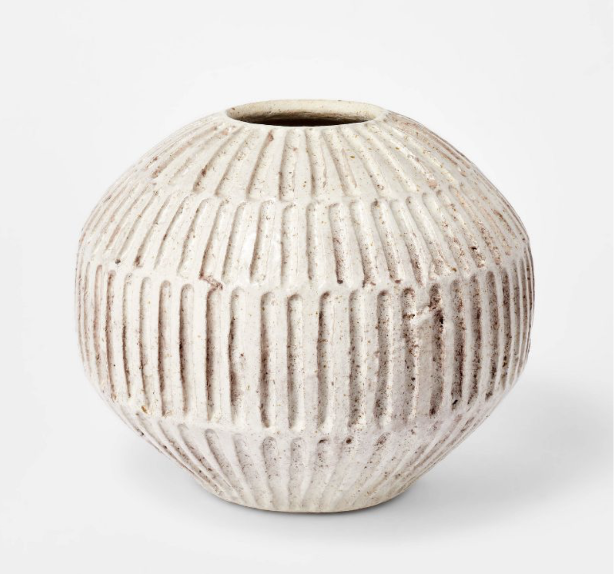 Small Carved Cream Vase