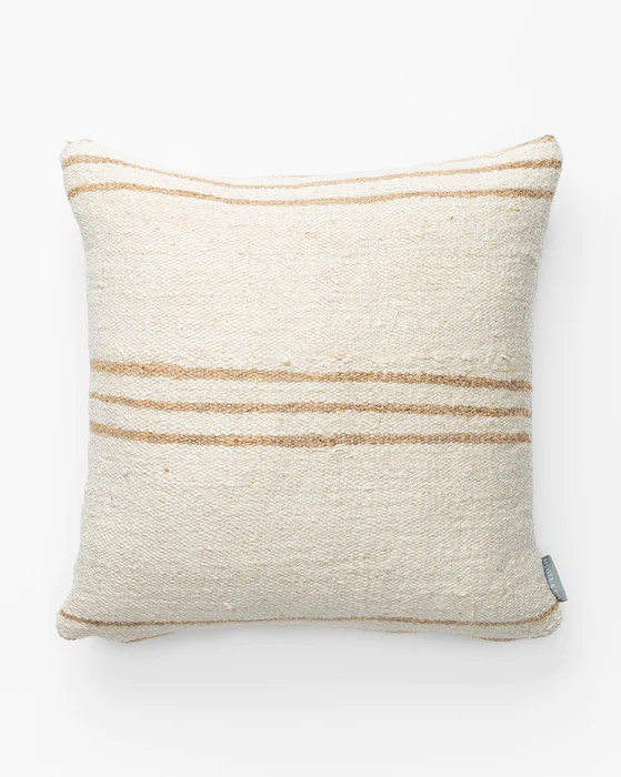Natural Striped Vintage Pillow Cover