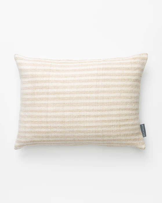 Vintage Natural &amp; Cream Stripe Pillow Cover