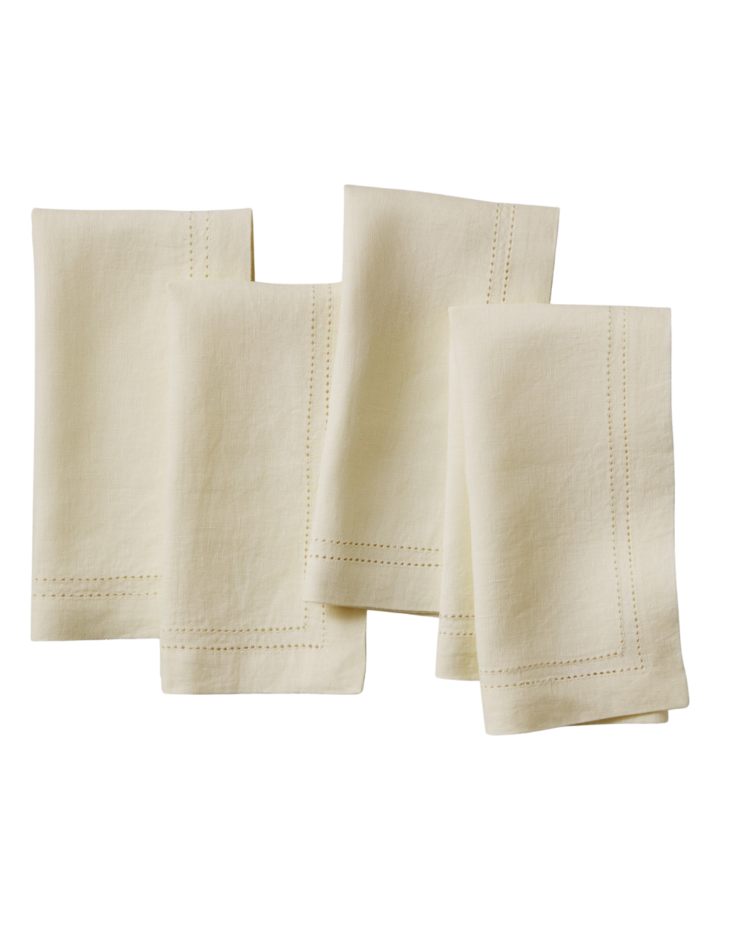 Linen Double Hemstich Napkins, Cream